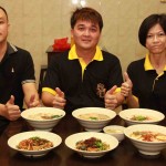 THREE GOOD FRIENDS WITH THEIR HOME RECIPE VARIETY FAVOURITES OF HANDMADE NOODLES MENU IN SOUTH MALAYSIA